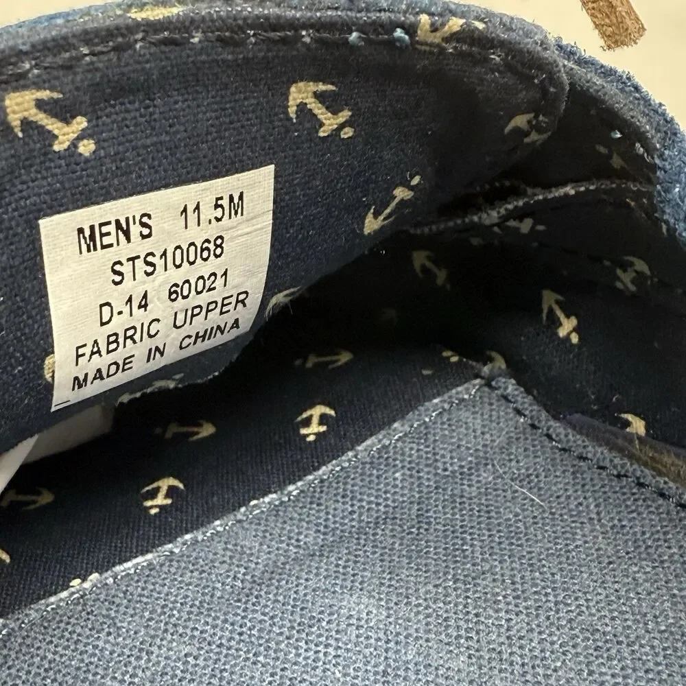 Sperry Top Sider Boat Shoes Mens 11.5 M Blue Canvas Suede 2 Eye Moccasins Preppy